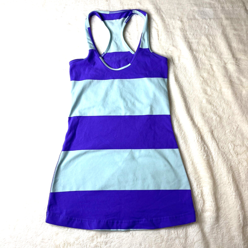 Lululemon Tank Top Purple Striped Top Size 2